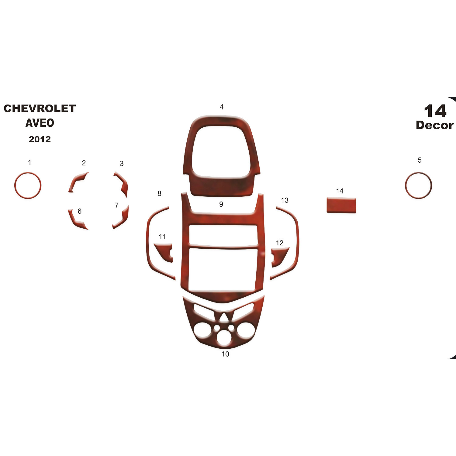 Chevrolet Aveo Torpido Kaplama 2012 14 Parça