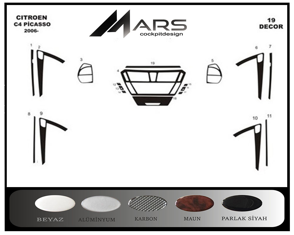 Citroen C4 Picasso Karbon Kaplama 2006 19 Parça