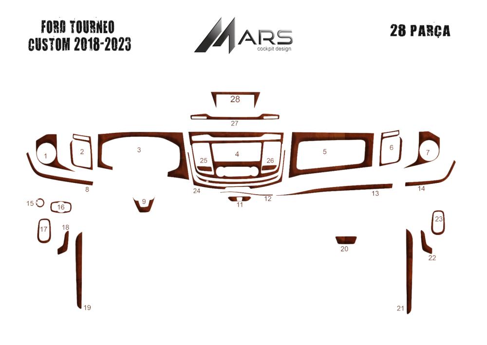 Ford Custom Tourneo Torpido Kaplama 2018-2023