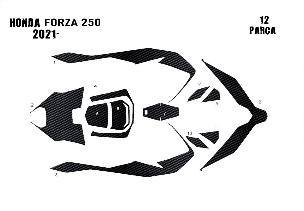 Forza 250 2021- 12 Parça Tank Pad Grenaj Kaplama