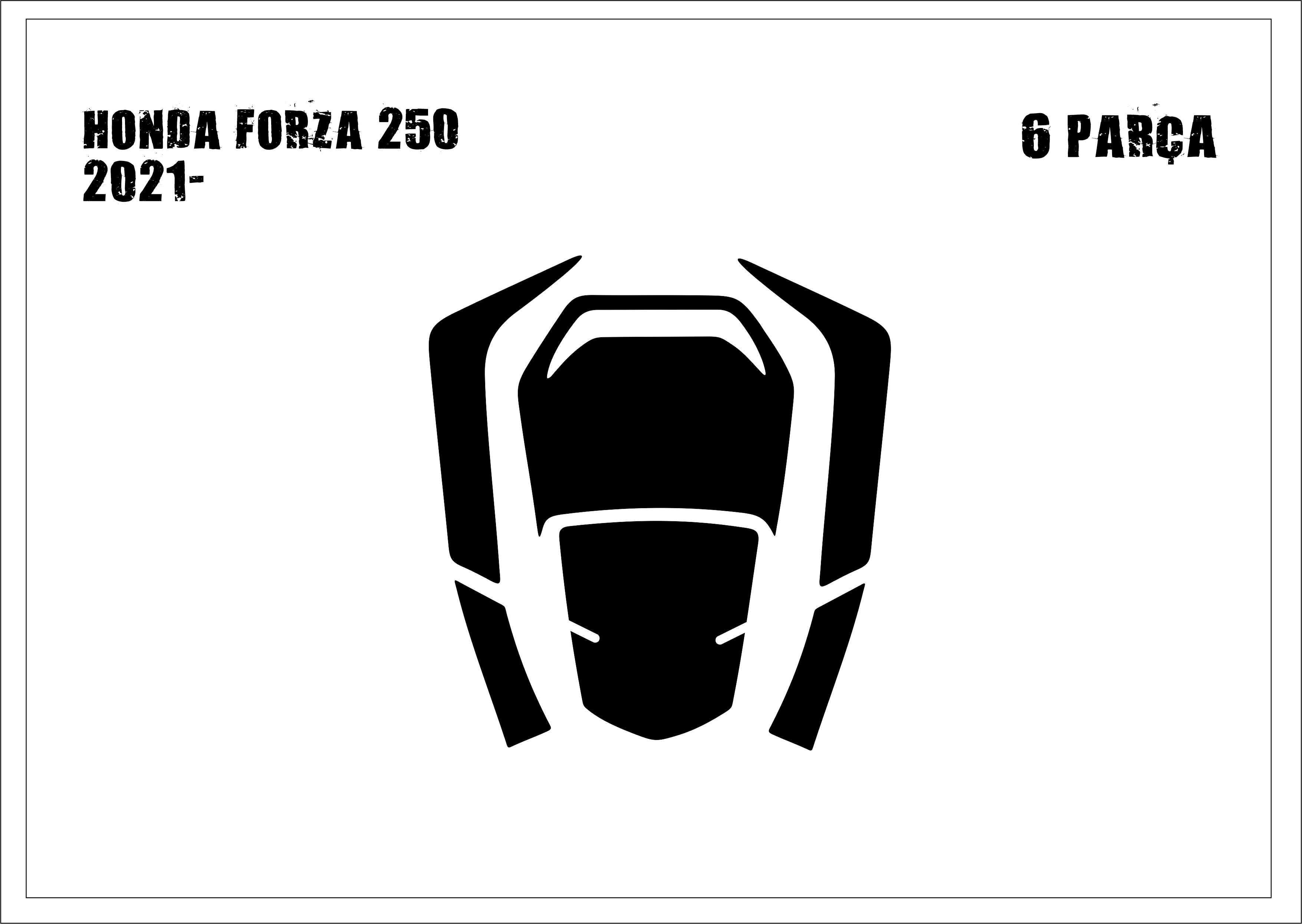 Forza 250 2021-6 Parça Tank Pad Kaplama Siyah Karbon