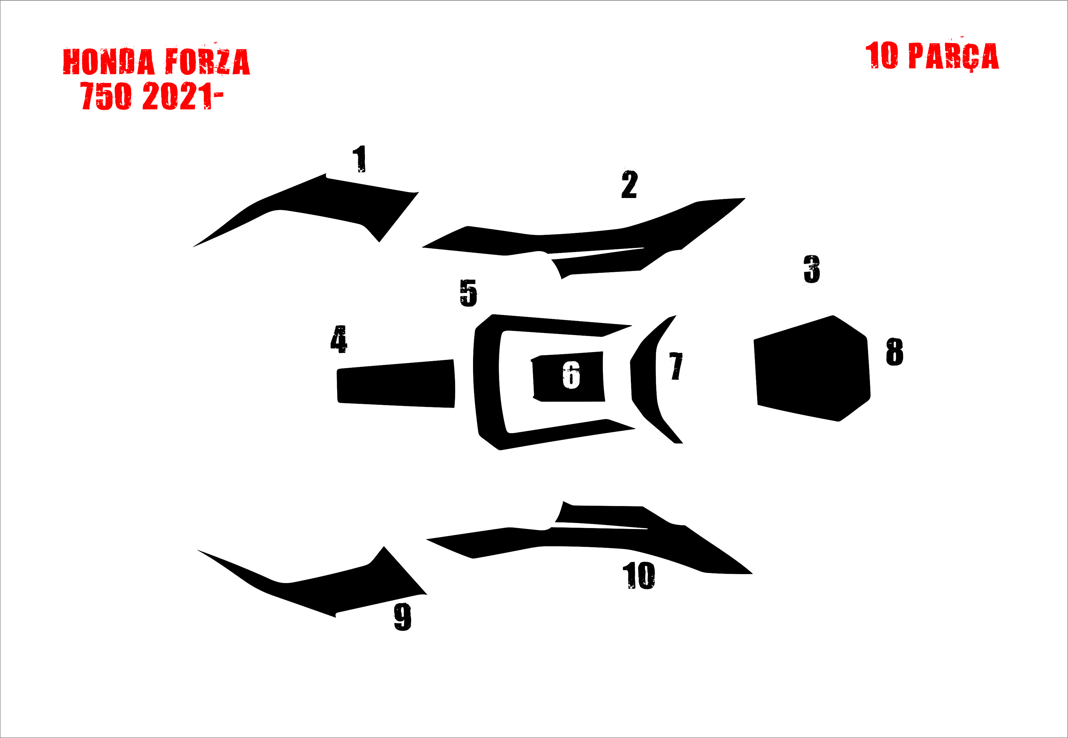 Forza 750 2021- 10 Parça Tank Pad ve Grenaj Kaplama