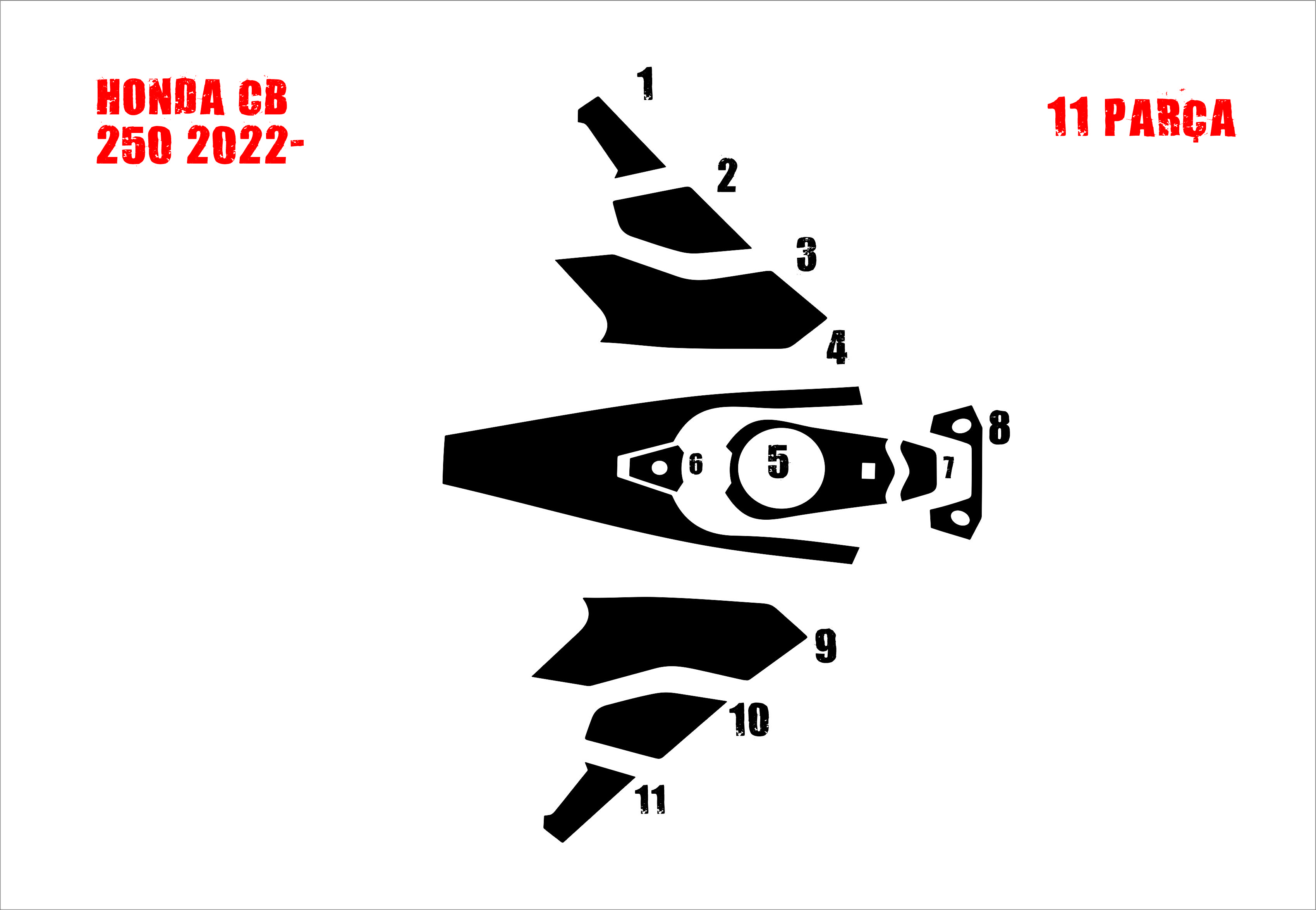 Honda CB 250 2022- Tank Pad  ve Grenaj Kaplama