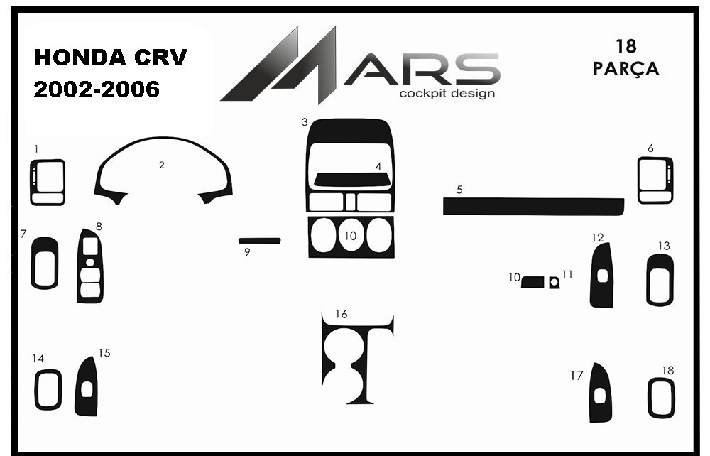 Honda Cr v Консоль шпон-красное дерево 2002-2006 гг. 