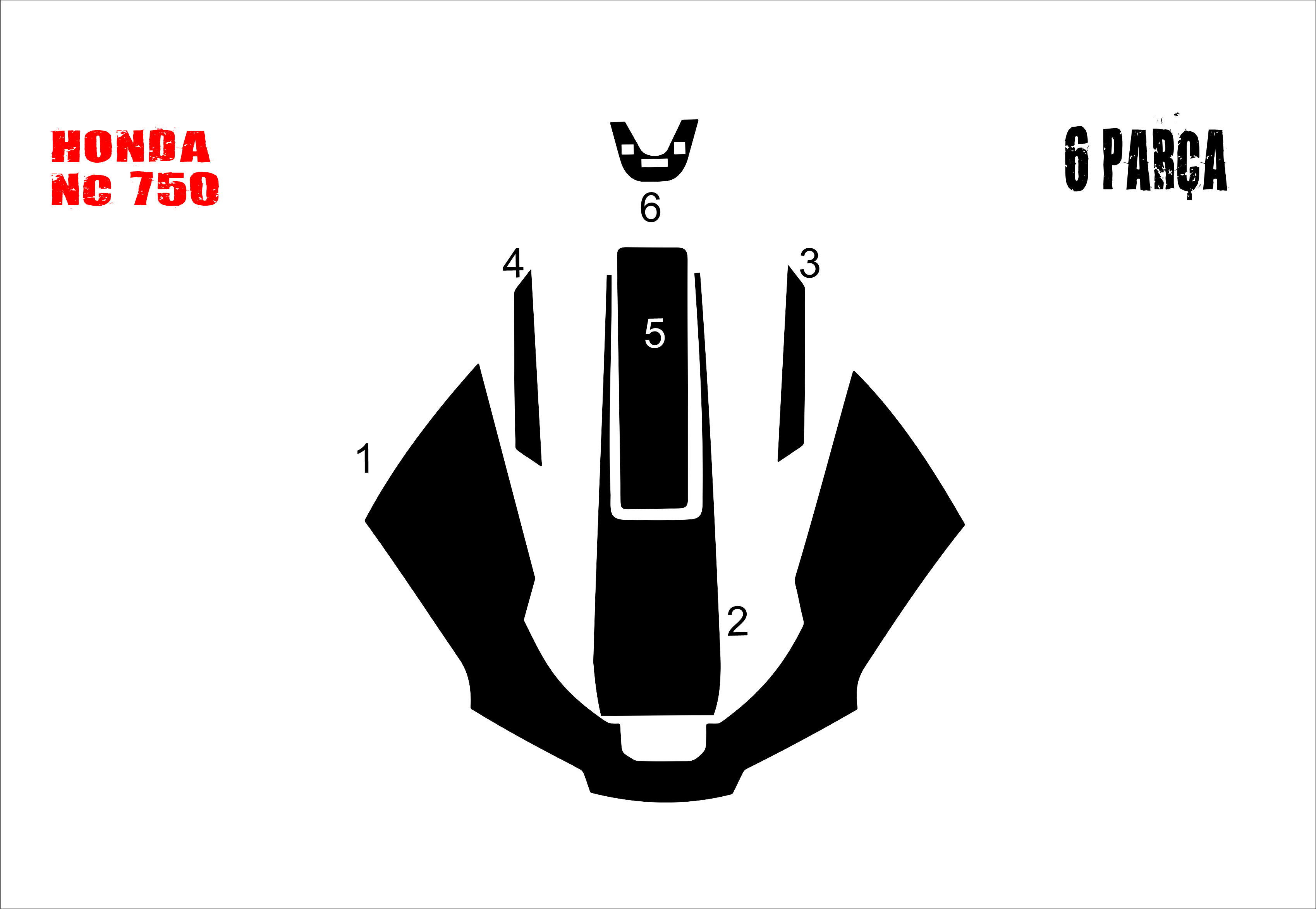 Honda NC 750 2021- 6 Parça Tank Pad 