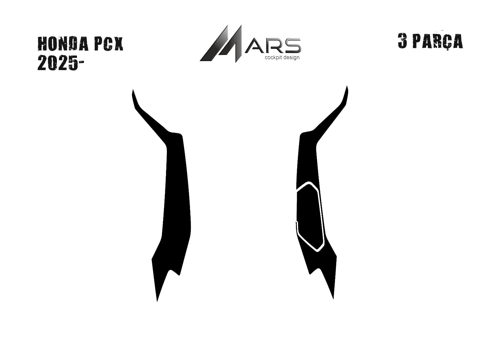 Honda Pcx 2025- Tank Pad ve Grenaj Kaplama 3 Parça