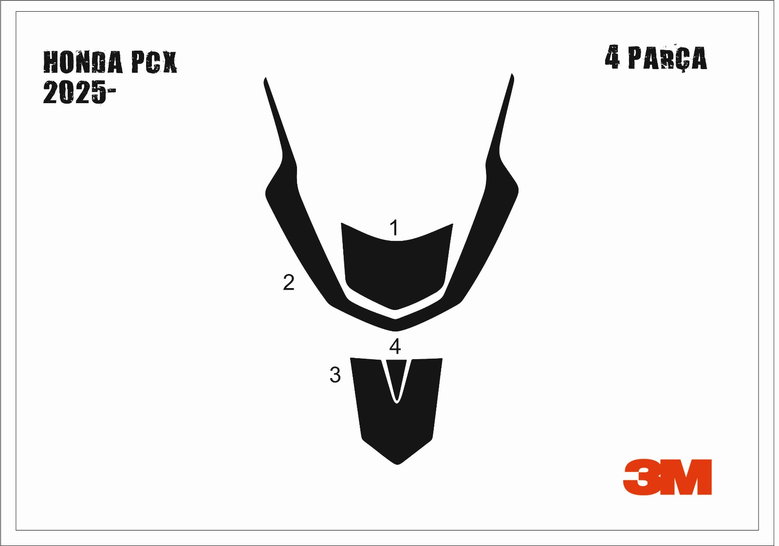 Honda Pcx 2025- Tank Pad ve Grenaj Kaplama 4 Parça