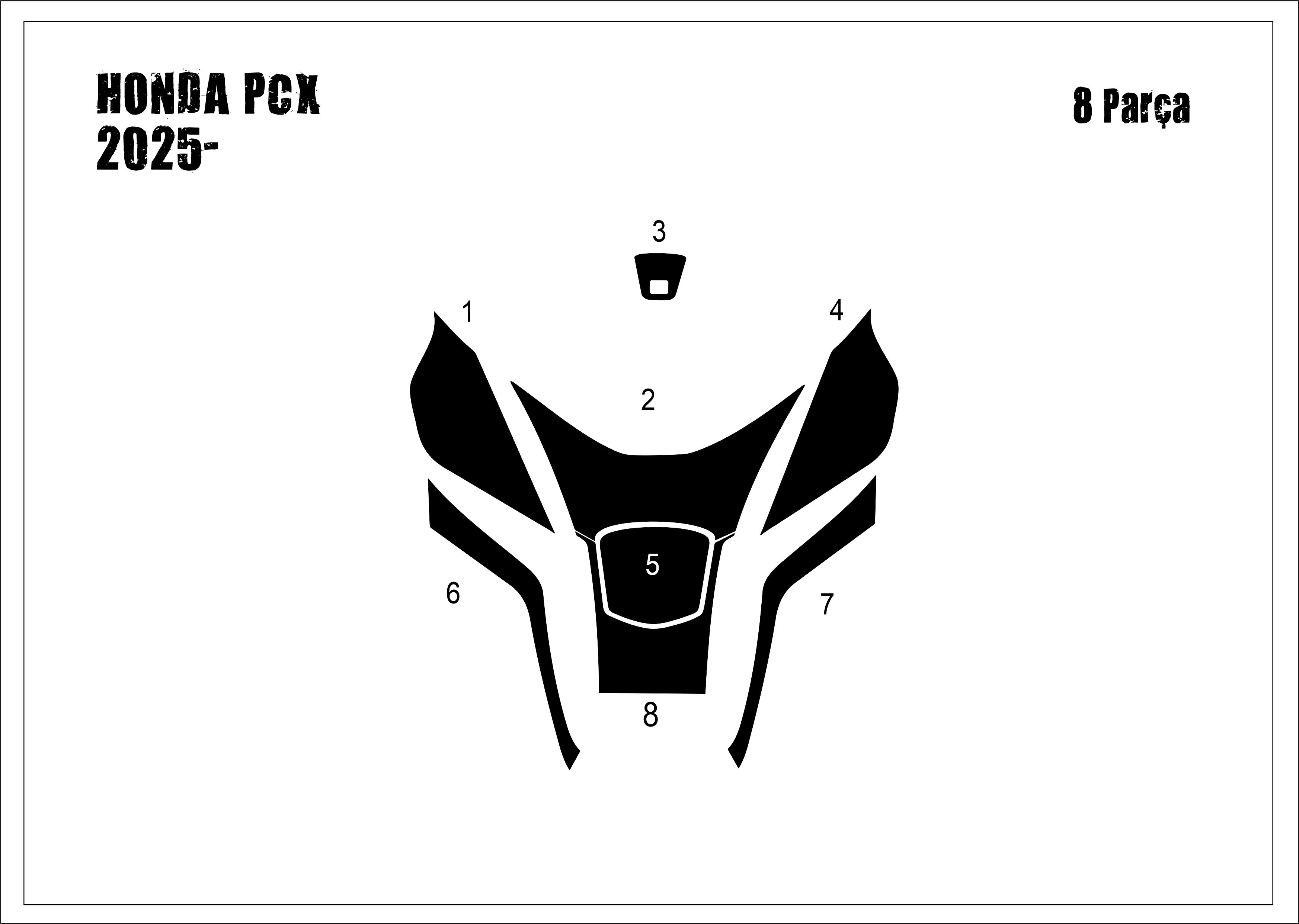 Honda Pcx 2025- Tank Pad ve Grenaj Kaplama