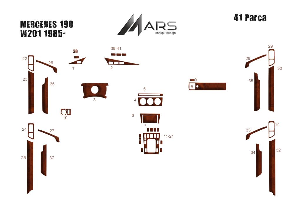 Mercedes 190 Torpido Kaplama 1983-1993 41 Parça