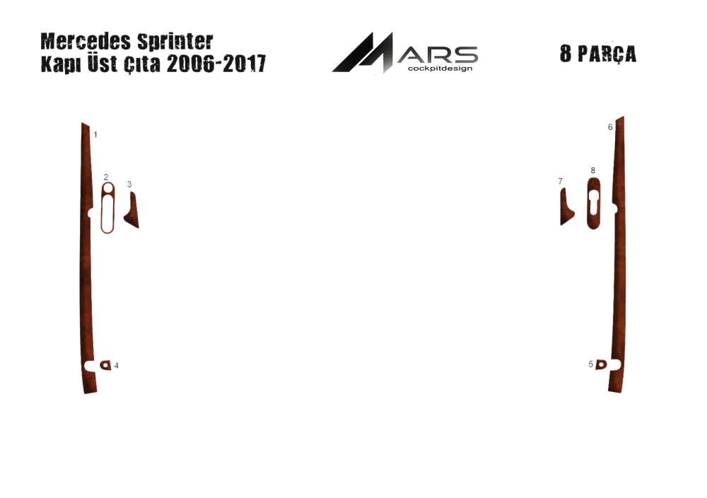Mercedes Sprinter-Crafter Kapı Üst Çıta 2006 8 Parça
