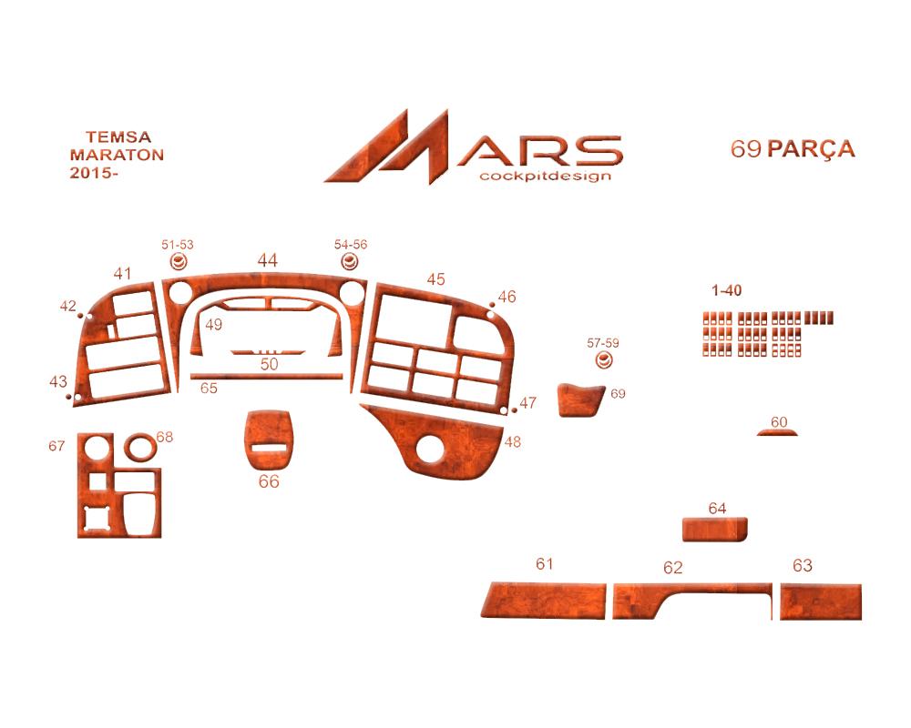 Mitsubishi Temsa Maraton 2015- Torpido Kaplama 69 Parça