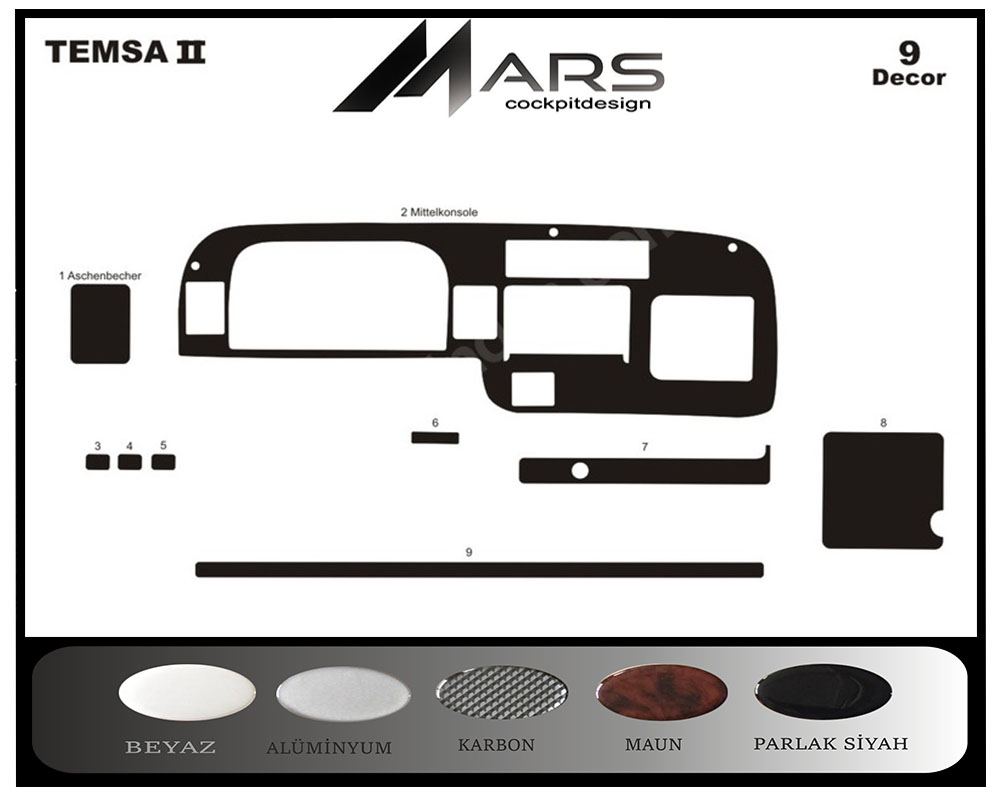 Mitsubishi Temsa Prestige Midibus Konsol-Maun Kaplama 1999 9 Parça
