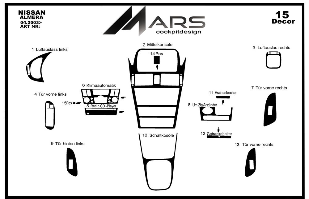 Nissan Sunny Almera Konsol-Torpido Kaplama 2003-