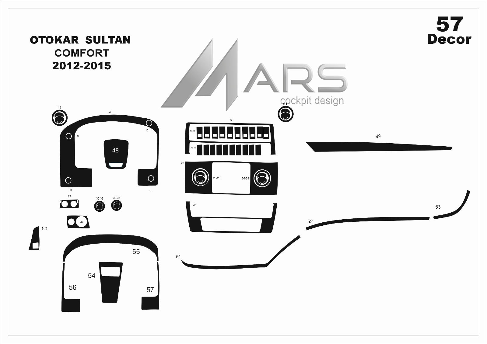 Otokar Sultan Konsol-Torpido Kaplama 2012-2015 Arası 57 PARÇA