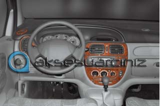 Консоль Renault Megane Scenic, шпон красного дерева 1999-2003 гг., 19 шт.
