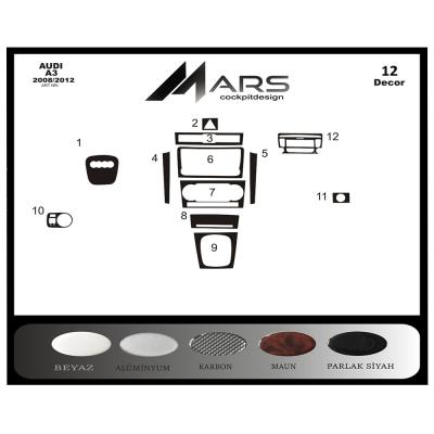 Audi A3 Konsol-Torpido Kaplama 2008-2012 12 Parça