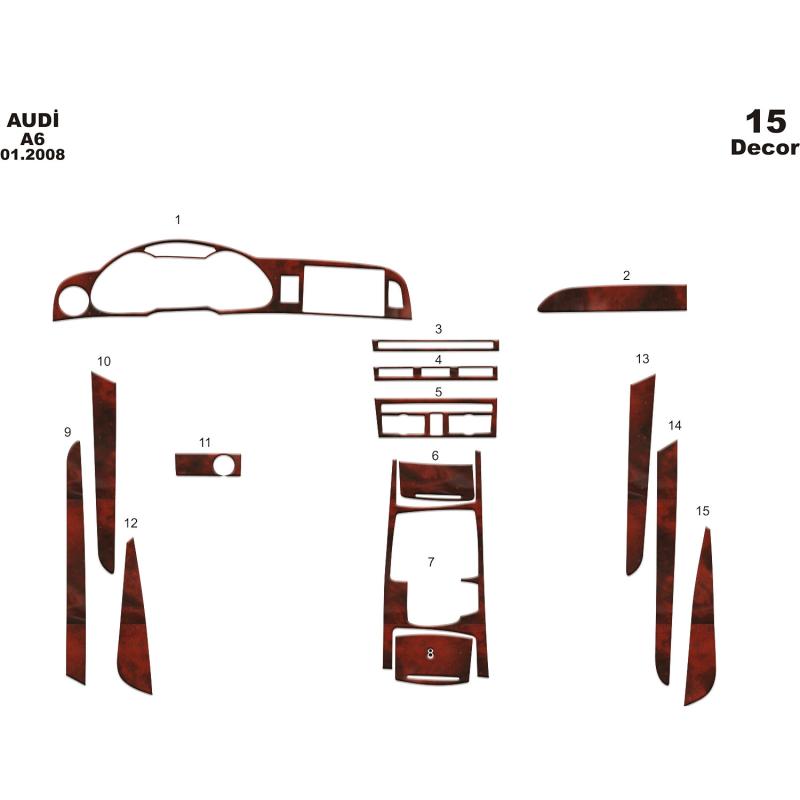 Audi A6 2005-2011 C6 Torpido Kaplama 16 Parça