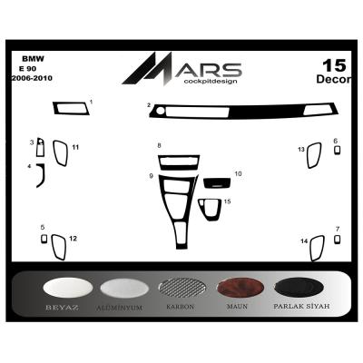 Bmw 3 E90 Uyumlu -Konsol-Torpido Kaplama 2006-2010 15 Parça