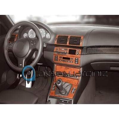 Bmw 3 Seri E46 COMPACKT Uyumlu Konsol-Torpido Kaplama 1998-2001 19 Parça