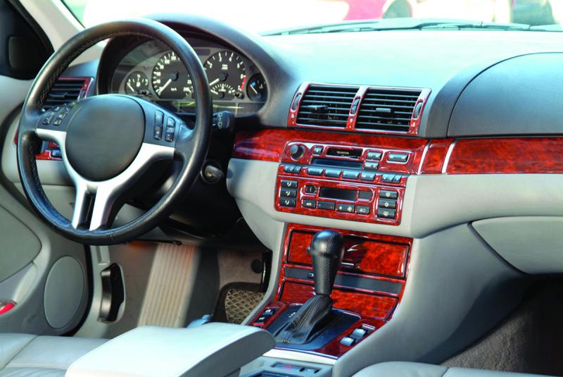 BMW 3 серии E46 Консоль-консоль-шпон красного дерева 1998-2004 гг. 25 шт.