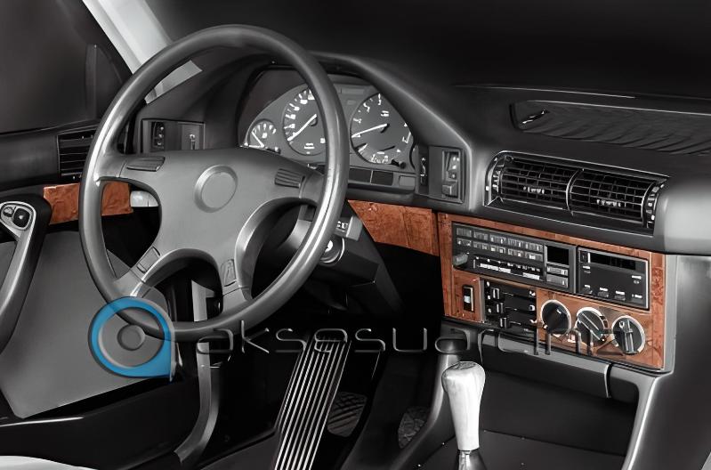 Bmw 5 E34 Console-Console-Mahogany Veneer 1988-1995 22 Pieces