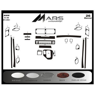 Bmw 5 Seri E39 Uyumlu Konsol-Torpido Kaplama 1995 26 Parça