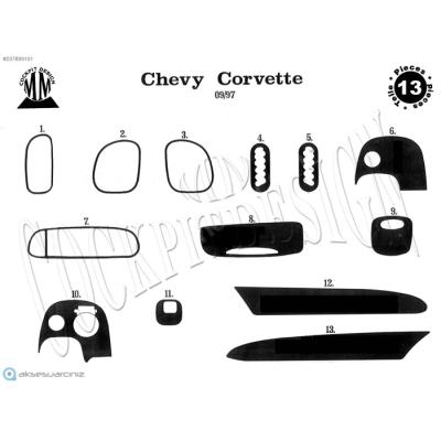Chevrolet Corvette Konsol-Torpido Kaplama 1997 13 Parça