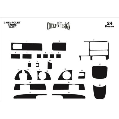 Chevrolet Tahoe Konsol-Torpido Kaplama 1995 24 Parça