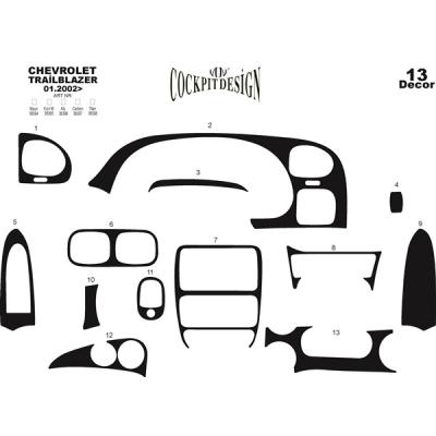 Chevrolet Trailblazer Konsol-Torpido Kaplama 2002 13 Parça