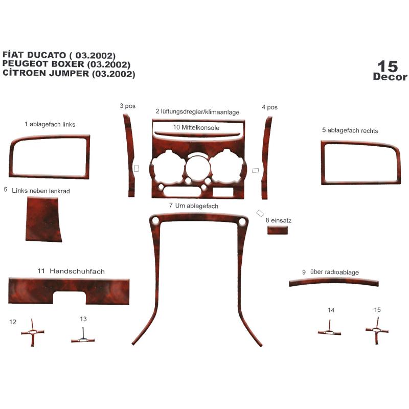 Citroen Boxer Jumper Ducato Torpido Kaplama 2002-2006 11 Parça