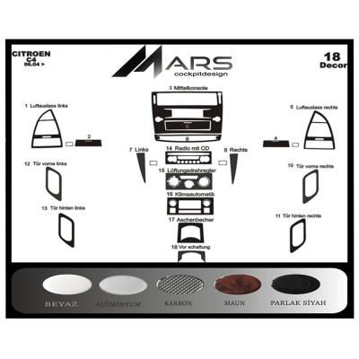 Citroen C4 Konsol-Torpido Kaplama 2004-2010 18 Parça