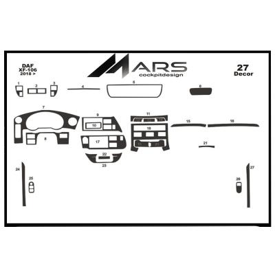 Daf  XF 106 Konsol-Torpido Kaplama 2018- 27 Parça