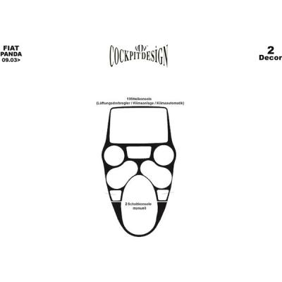 Fiat Panda Konsol-Torpido Kaplama 2003 2 Parça