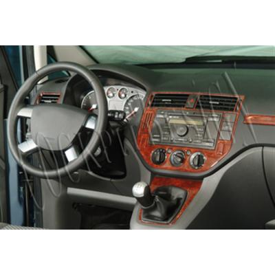 Консоль Ford C Max, шпон красного дерева 2004-2010 гг., 12 шт. (цифровой кондиционер)