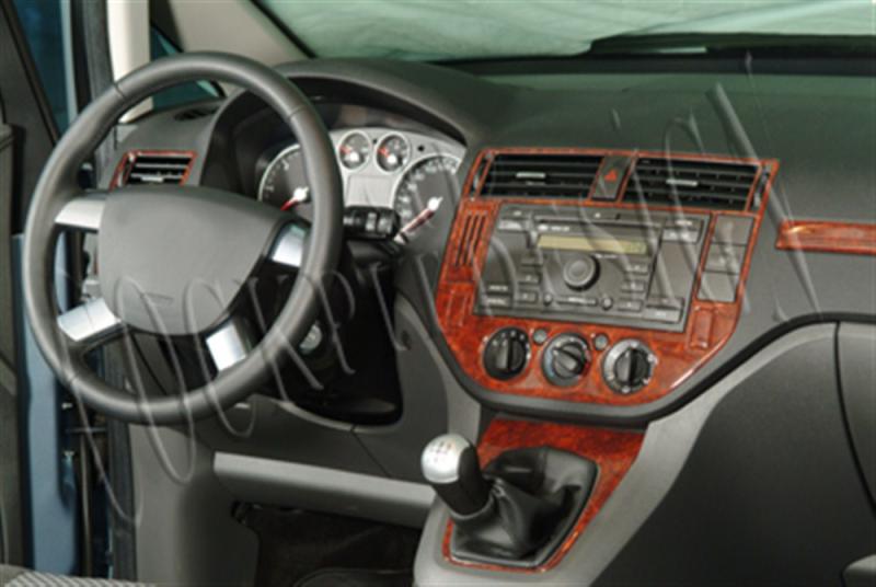 Консоль Ford C Max, шпон красного дерева 2004-2010 гг., 12 шт. (цифровой кондиционер)