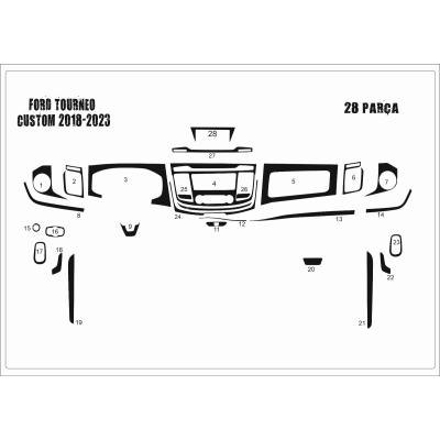 Ford Custom Tourneo Konsol-Torpido Kaplama 2018-2023
