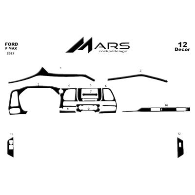 Консоль Ford F Max, шпон красного дерева 2021 г. – 12 шт. 