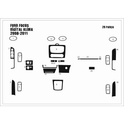 Ford Focus Console-Mahogany Veneer 2008