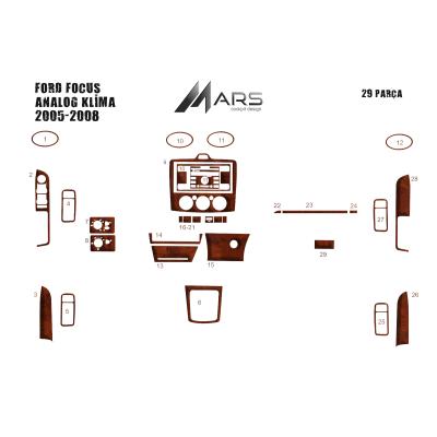 Ford Focus Console-Mahogany Veneer