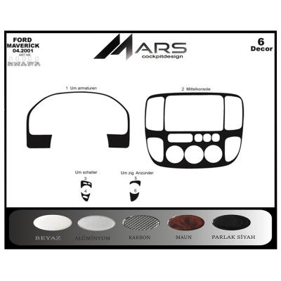 Консоль Ford Maverick, шпон красного дерева 2001 г., 6 шт.