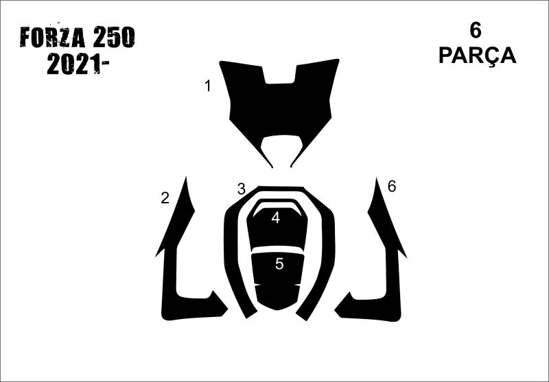 Forza 250 2021-6 teilig Tank Pad Grenaj Armaturenbrett- und Konsolenverkleidung