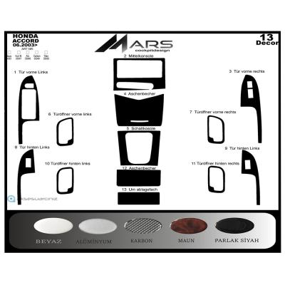 Консоль Honda Accord, шпон красного дерева 2003 г., 13 шт.
