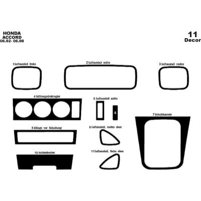 Honda Accord Torpido Kaplama 1992-1998 11 Parça