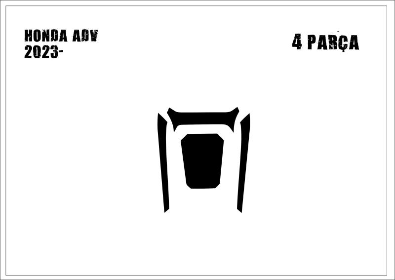 Honda ADV 350 Tank Pad ve Grenaj Kaplama 2023- 4 Parça Siyah Karbon
