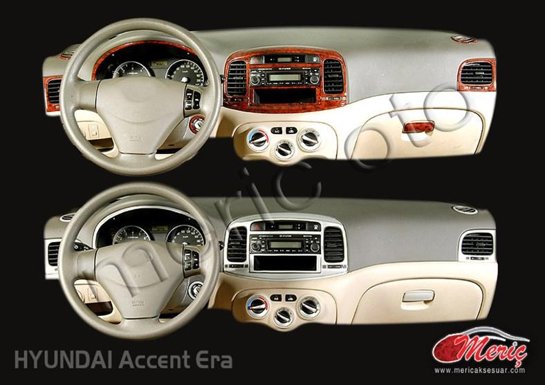Консоль Hyundai Accent Era, шпон красного дерева 2006-2010 гг., 21 шт.