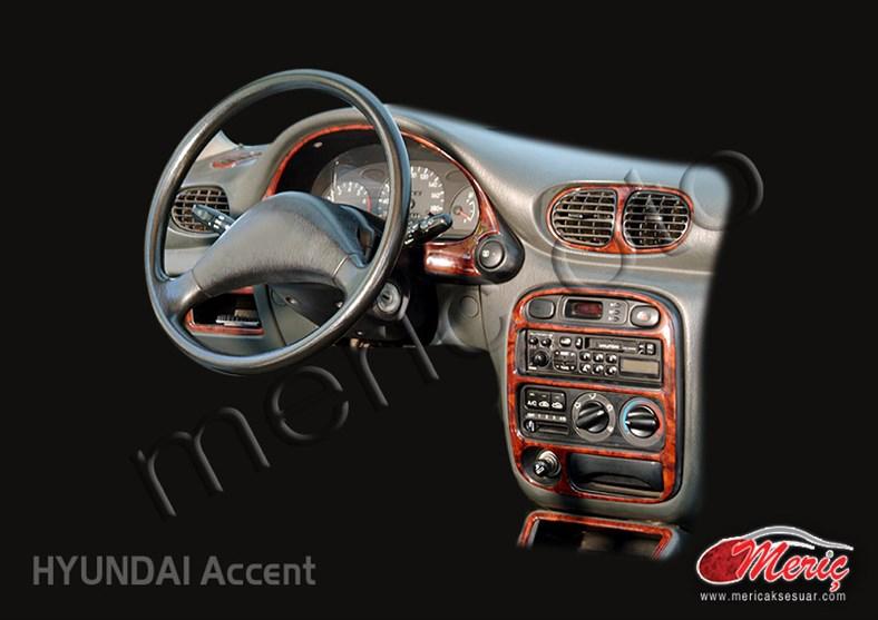 Консоль Hyundai Accent-шпон красного дерева 1994-2000 гг., 9 шт.