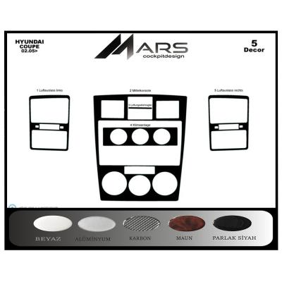 Hyundai Coupe Konsol-Torpido Kaplama 2005-2008 5 Parça
