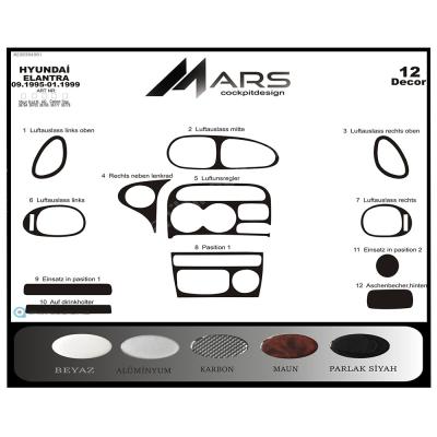 Hyundai Elantra Konsol-Torpido Kaplama 1995-1999 12 Parça