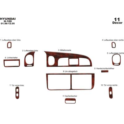 Hyundai H 100  Torpido Kaplama 1998-2004 11 Parça