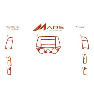 Консоль Hyundai i20 шпон-красное дерево 2010-2014 гг.